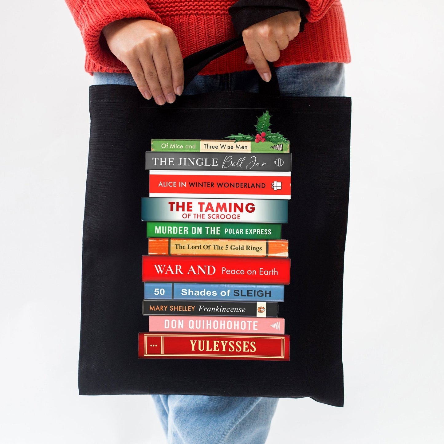 Book Puns Christmas Tote Bag