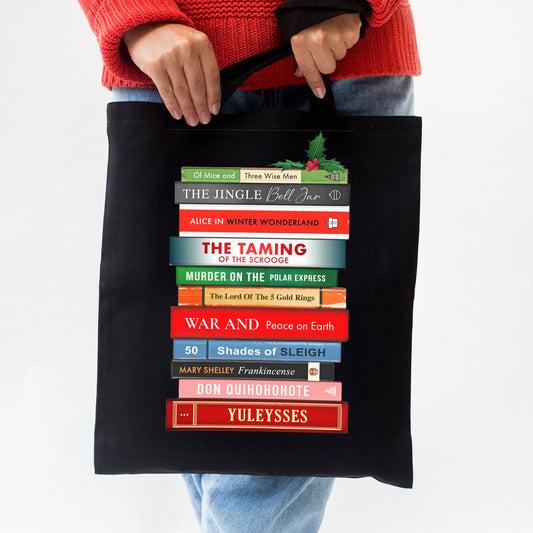 Book Puns Christmas Tote Bag