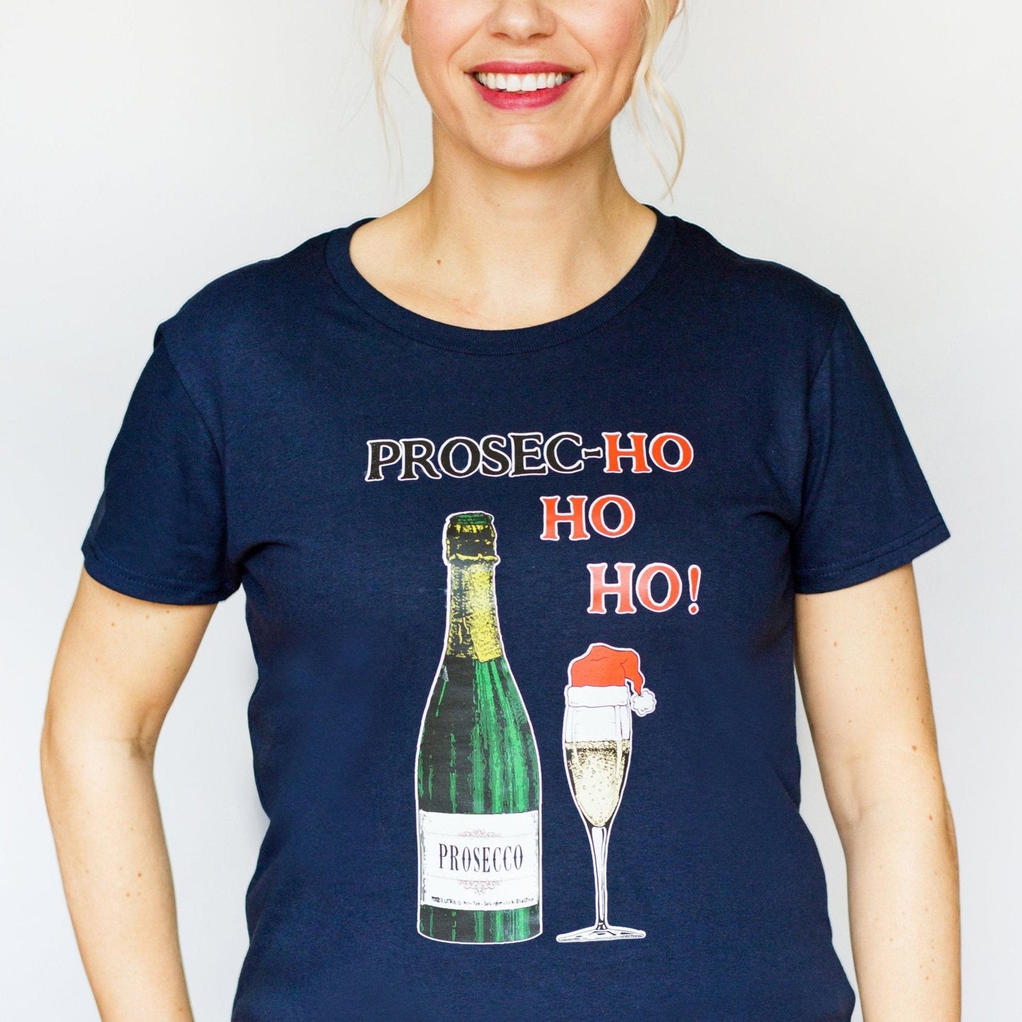 Prosec-HoHoHo Ladies Christmas T-Shirt